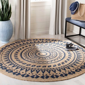 Boho Natural Handwoven Braided Jute Round Mat Area Rug Rustic Chic Farmhouse Floor Decor For Living Room Bedroom - Product Image 2