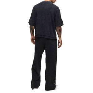 เสื้อยืดคอตตอนทรงหลวมสไตล์วินเทจสำหรับผู้ชาย ใส่ได้ทุกวัน เนื้อผ้าหนา รับผลิตเสื้อยืดแบรนด์ส่วนตัว OEM ขายส่ง - Product Image 2