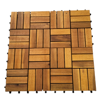 Plancher de terrasse moderne en acacia 30x30cm, antidérapant, imperméable, ignifuge, écologique, facile à installer pour terrasse, cour arrière, toutes saisons