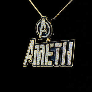 เพชรสีขาว925เงินสเตอร์ลิง14K ชุบทองเคลือบสีดำสำหรับทุกเพศสไตล์ฮิปฮอปจี้แบบสั่งทำ - Product Image 4