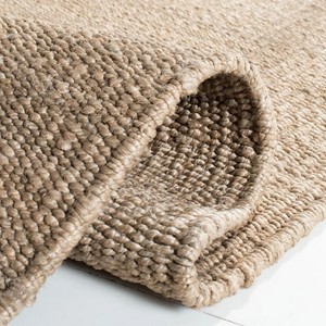 Tapis de cuisine rectangulaire en jute style ferme, à rayures, tissage plat, antidérapant, en fibres naturelles, à poils fins - Product Image 3