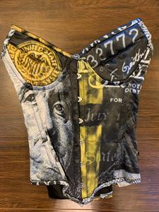 Corset de qualité supérieure en noir avec sublimation Dollar - Product Image 5