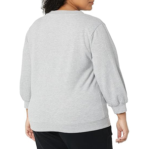 เสื้อสเวตเชิ้ตขอบดิบสำหรับผู้หญิง ทรงโอเวอร์ไซส์ แขนยาว คอกลม ผ้าฟลีซผสมคอตตอนเนื้อนุ่ม สไตล์สตรีทแวร์ - Product Image 3