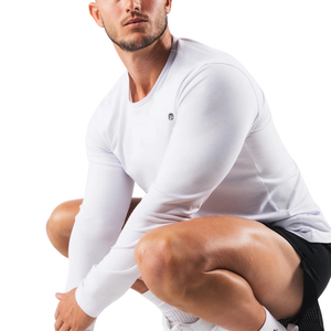T-shirt d'entraînement à manches longues pour homme, léger, respirant, haut de gamme pour la salle de sport, vêtements de sport - Product Image 4