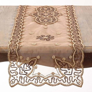 Superior Quality Table Floral Table Runner Latest Design Handmade Beaded Decorative Table Runner for Wedding Embroidered - Product Image 6