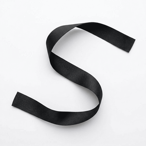 Cinta de Grosgrain Negra de 20 mm de Neelkamal Industries, Cinta de Tela Acanalada para Manualidades, Embalaje y Aplicaciones de Costura - Product Image 1