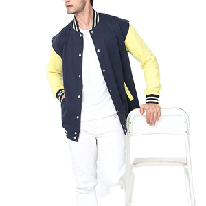 <b>Men's</b> High Quality Coated Custom Logo Printed <b>Canvas</b> Baseball Varsity <b>Jacket</b> Genuine Shell Sheep Skin 100% Wool Winter Wear - Product Image 2