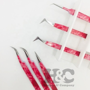 Pince à épiler avec logo personnalisé Pince à épiler d'extension de cils solides Conception d'impression Pince à épiler en acier inoxydable de haute qualité Vison durable - Product Image 5