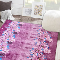 Tapis en mousse haute densité anti-allergique antidérapant doux gaufré moderne à motif abstrait non tissé pour nettoyage à sec usage domestique polyester