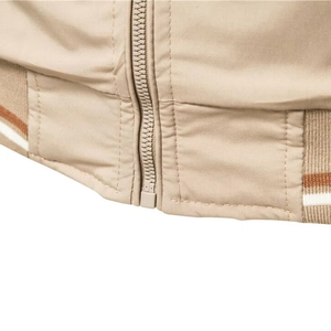Custom Beige Bomber <b>Jacket</b> <b>Men</b> Lightweight Windbreaker Casual Outerwear Fashion Zipper <b>Jacket</b> Wholesale Streetwear Supplier - Product Image 5