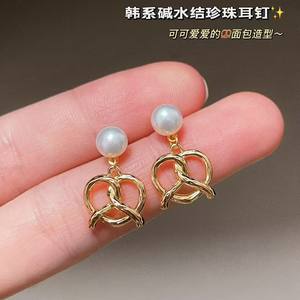 Pendientes Colgantes de Perlas de Agua Dulce con Diseño de Nicho Estilo Coreano, Accesorios de Moda con Cuentas de Pan, Artículos Populares de Verano para Mujer - Product Image 5