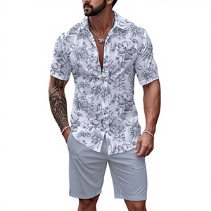 New Men's Summer Short-Sleeve Solid 100% Cotton Satin Shirt for Comfortable and Versatile Daily Wear Casual Outings - Product Image 1