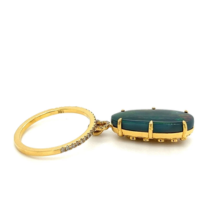 Anillo de Diamantes Chapado en Oro de 18K para Hombre con Detalles de Diamantes, Engaste Ovalado, Estilo Glamuroso Vintage, Joyería con Piedras Preciosas para Uso Diario - Product Image 4