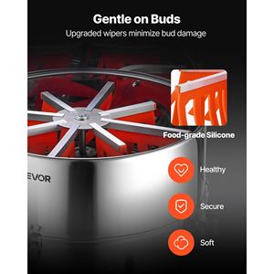 Trimmer Elettrico Inclinabile a 18° per Foglie e Germogli, Velocità Regolabile, per Coltivazioni Idroponiche, con Lame Affilate in Acciaio Inossidabile, per Irrigazione - Product Image 5