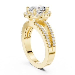 แหวนหมั้นทรงรี ทองคำขาว 18K ประดับเพชร วงแหวนทองคำขาว 14K เครื่องประดับชั้นดี แหวนผู้หญิง แหวนวันครบรอบแต่งงาน - Product Image 4
