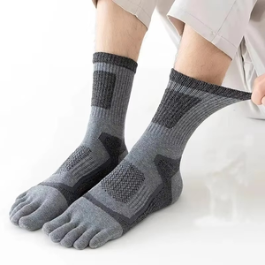 Five Toe Athletic <b>Socks</b> Ankle Length Breathable Knitted Spandex Polyester Solid Color for <b>Running</b> Adults Summer Wear - Product Image 4