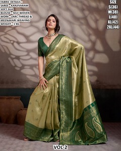 Sari Tradicional Elegante y Encantador de Seda JMC, Sin Arrugas, que Absorbe la Humedad, para Fiestas de Diwali y Bodas, para Invierno y Todas las Estaciones - Product Image 4