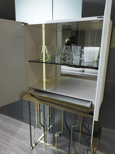 Zenvior Contemporary Wine Cabinet Luxe <b>Bar</b> Unit with Rack and Display Shelves - Product Image 4