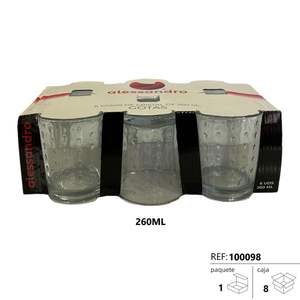 260ml VASO AGUA BALI Glass Drinkware - Product Image 1