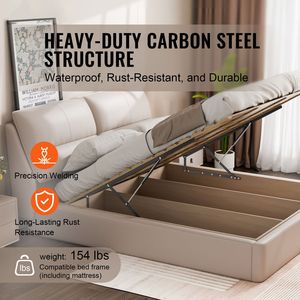 Kit Hardware Fai-da-te Deluxe per Letto a Scomparsa 59x71 con Sistema di Sollevamento Pneumatico per Carico di 70 kg, Sollevatore Verticale per Letto Compatibile con Divano 154 - Product Image 2