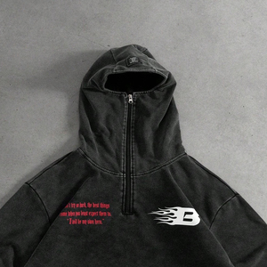 Sweat à capuche surdimensionné personnalisé 100 % coton épais pour homme, respirant, thermique, streetwear imprimé, col à capuche, hiver - Product Image 5
