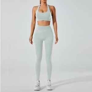 Conjuntos Deportivos de 2 Piezas para Mujer, Diseño a Rayas, Transpirables, Cintura Alta, Levanta Glúteos, para Gimnasio, Fitness, Yoga - Product Image 5