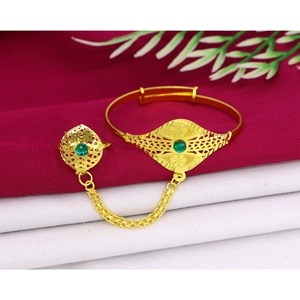 Bracelet en laiton plaqué or indien de Dubaï, bijoux de haute qualité, design unique, bracelet réglable pour femmes - Product Image 5