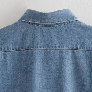 Chaleco Corto de Mezclilla para Mujer, Sin Mangas, con Botones, Bolsillos Bonitos, Estilo Vintage, Casual, Verano, Primavera, Ecológico, Transpirable - Product Image 6