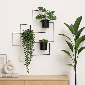 Juego de Macetas de Pared Metálicas Geométricas Modernas, Soporte Minimalista de Hierro para Macetas Colgantes, para Jardín Interior, Soporte de Pared para Plantas - Product Image 6