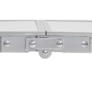 Tavolo da Campeggio Pieghevole in Alluminio e MDF Stile Rustico Regolabile con Maniglia a Rete e Design Portatile - Product Image 2