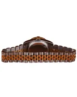 Montre de luxe pour homme en acier inoxydable, cadran marron, entièrement pavée de diamants Moissanite VVS, style Hip Hop, personnalisée, haute qualité