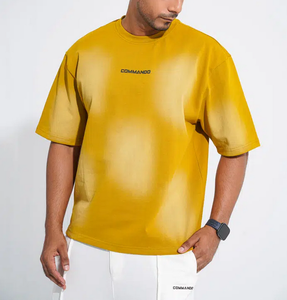 T-shirt Homme Lavé Coupe Décontractée 100% Coton 240 GSM Qualité Supérieure Design Oversize Personnalisé Logo Marque OEM Meilleures Ventes - Product Image 1