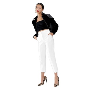 Wholesale New Arrivals <b>Women</b> Plus Size Plaid Pattern High Waist Regular Fit 100% Cotton <b>Fleece</b> Winter Flat Front Sweatpants - Product Image 2