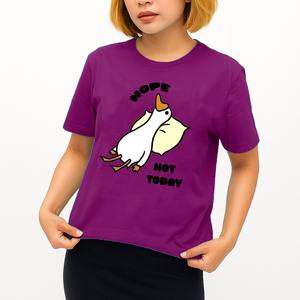 Camiseta de verano para mujer, camiseta de color único para mujer, camiseta de manga corta de algodón 100% para mujer, camiseta hecha en Bangladesh con estampado de pato - Product Image 1