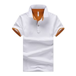 Camisa de Manga Corta Azul Marino para Hombre con Ribete Azul Claro, Corte Regular, Tejido de Punto, 100% Poliéster, Estilo Casual - Product Image 3