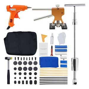 Kit de 61 Piezas para Reparación de Abolladuras sin Pintura, Levantador Dorado, Martillo Deslizante, Barra en T, Pistola de Pegamento, Herramienta para Reparación de Daños por Granizo en Carrocería de Automóviles - Product Image 1