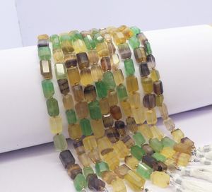 Perles de fluorite jaune naturelle facettées en forme de pépite 8x11 MM, perles de pierres précieuses de fluorite jaune polies, perles de fluorite facettées en forme de pépite de 10 pouces - Product Image 1