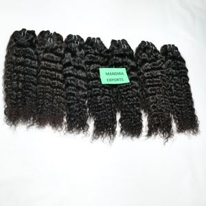 Extensions de cheveux humains indiens vierges Remy non traités, alignés sur la cuticule, origine indienne, boucles naturelles - Product Image 2