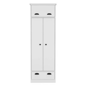 Armadio Guardaroba con 1 Anta, 2 Ripiani Centrali, 1 Asta Appendiabiti, 1 Cassetto e Vano Superiore Coperto - Product Image 2