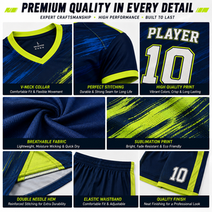Ensemble de maillot et short de football personnalisé pour adultes, sublimé, léger, pour ligue, avec nom et numéro du joueur - Product Image 6