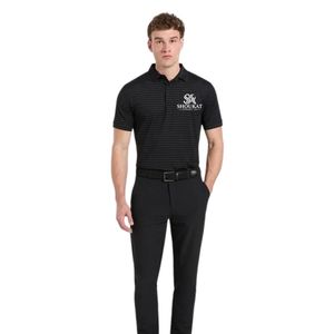 Polo noir pour homme à manches courtes avec col, logo personnalisé, fabricant OEM, vente en gros, vêtements de sport pour le golf et le tennis, qualité supérieure - Product Image 1