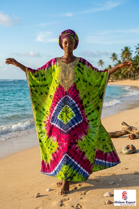 Printed <b>Kaftan</b> Dress Women Loose Fit Beach Wear Lightweight Comfortable <b>Summer</b> Style Custom Bulk Manufacturing Supply - Product Image 4