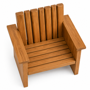 Fauteuil de jardin contemporain en teck massif avec dossier à lattes verticales et accoudoirs larges - Durable et écologique - Product Image 3