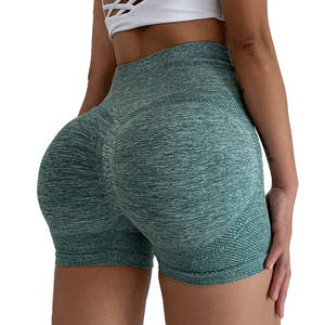 Women's High Waist Knitted Spandex Shorts Solid Color Sporty Fit Breathable Elastic Waist Regular Style - Product Image 6