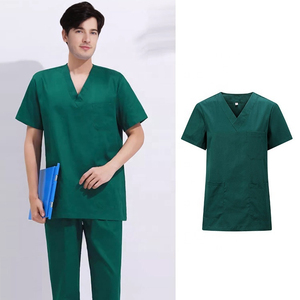 Ensemble de blouses et pantalons de sport Tropic Edge imprimés blancs avec fermeture éclair, tenue médicale unisexe en polyester anti-grippes pour professionnels de la santé - Product Image 2