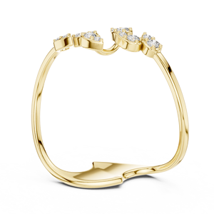 Anillo de oro amarillo macizo de 14k para mujer con diamante de corte redondo minimalista altamente estilizado, ideal para regalo de compromiso, aniversario o boda. - Product Image 4
