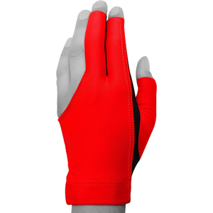 Gant de snooker rouge à trois doigts en nylon léger pour jouer au billard, unisexe, main gauche et droite - Product Image 1