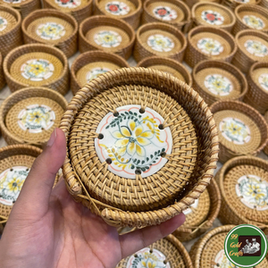 Woven/Rattan Cup Tray Handmade Rattan Fiber For Cup <b>Placement</b> Table Decoration Home Craft Sourced From Vietnam Supply - Product Image 3