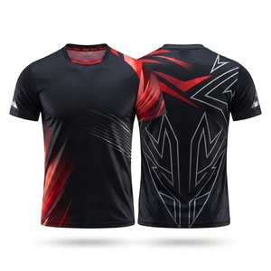 Wholesale Quick-dry Breathable <b>Table</b> <b>Tennis</b> Badminton Jersey Summer Short Sleeve Gym Unisex V-neck Spandex Mesh - Product Image 4