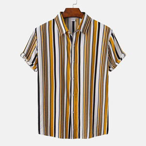 Chemise de plage hawaïenne à manches courtes pour homme, imprimée par sublimation, style vintage, 100 % polyester et coton, vêtements d'été pour homme - Product Image 1